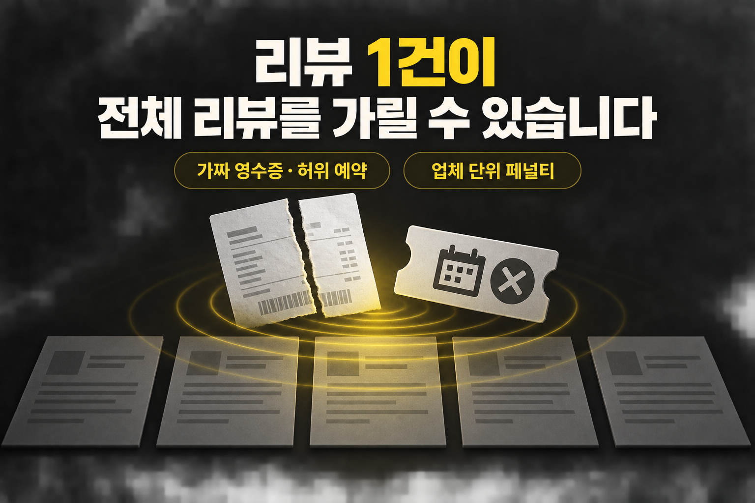 가짜 영수증과 허위 예약 한 건도 업체 전체 리뷰 신뢰를 위험에 빠뜨릴 수 있다는 제재 범위 요약